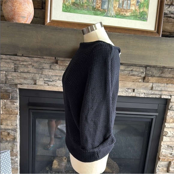 Tommy Bahama Elegant Black Knit Poncho - Picture 4 of 12